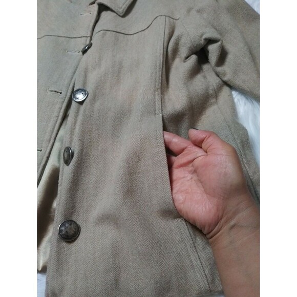 Womens Cabela's Blazer/Jacket Coat wool blend Size L  Brown beige - Picture 11 of 16